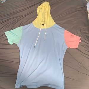 Large Multicolored Short Sleeve Hoodie